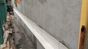 @0068 Продолжаю утеплять фасад, керамогранит на фундаменте фасада.