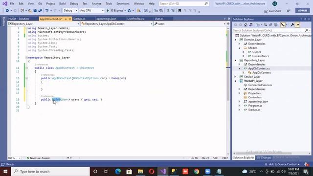 #3 Repository Layer in Core WebAPI to Perform CURD in .NET5 using EFCore with Onion Architecture смотреть онлайн