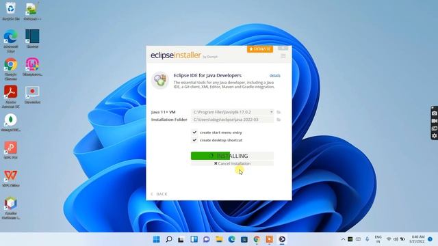 How to install Eclipse IDE 2022-03 on Windows 10/11 with JDK [ 2022 Update ] Eclipse - JAVA 17