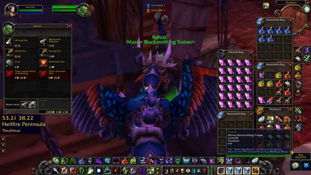 Master Blacksmithing Trainer TBC WoW (Horde Rohok)