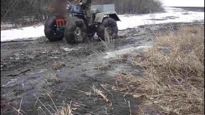 По грязи на самодельном вездеходе из мотоцикла иж планета