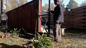 Монтаж откатных ворот на винтовых сваях в Новосибирске