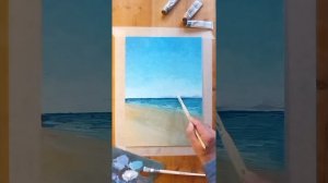 Красивое видео, как художник пишет море. #Shorts