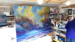 Time-lapse film. Large commission painting in progress