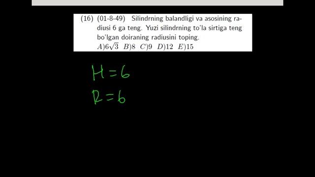 AXBOROTNOMA. SILINDR. 1-29 TESTLAR YECHIMI