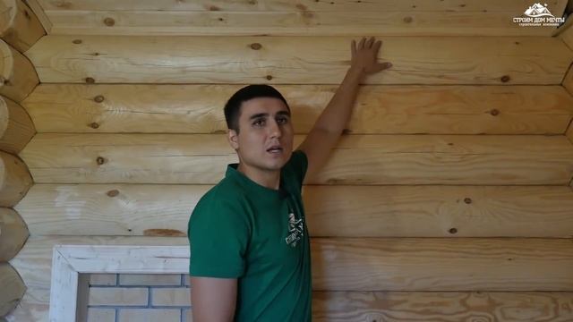 #Баня6х6 из оцилиндрованного бревна, интересный потолок в #комнате отдыха смотреть онлайн