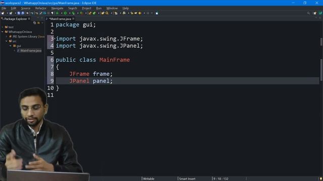 Creating MainFrame that holds every component | WhatsApp on Java | LearnByArt смотреть онлайн