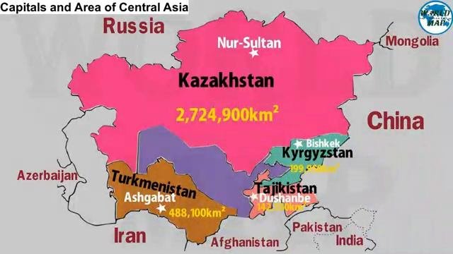 🌏КАРТА МИР (Central Asian Countries2)