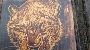 Резьба по дереву. Леопард из фанеры гравером .(готовое изделие)