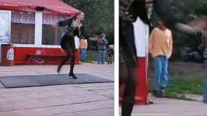 Яна Космачёва и верный поклонник.