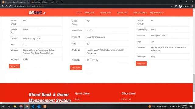 ? Blood Bank Donation Management System using PHP and MySQL | PHP Project For beginners