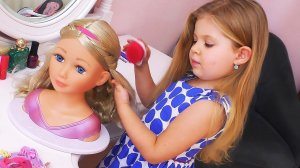 Diana playing and makes Make up for Baby Doll toys Video for children