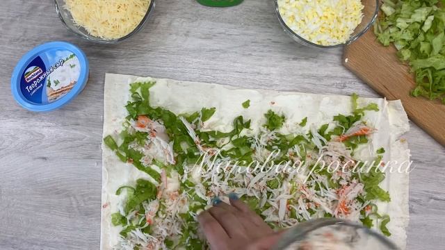 Оригинальный РУЛЕТ ИЗ ЛАВАША с крабовыми палочками//Мировая ЗАКУСКА.