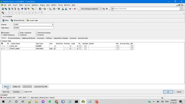Create Table in Oracle 10XE (Express Edition) Using Toad смотреть онлайн