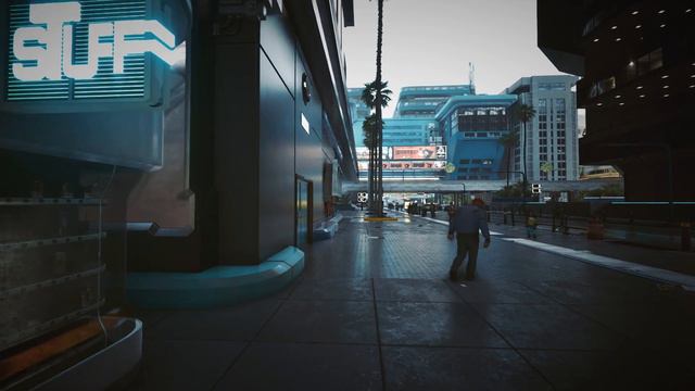 Cyberpunk 2077 - Relaxing Walking Tour - City Center - Night City - 4k