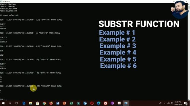 Character functions in Oracle | CONCAT | SUBSTR | SUBSTRING in Oracle | Character functions in sql