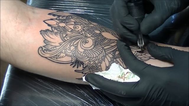 Mandala Owl - Tattoo time lapse смотреть онлайн