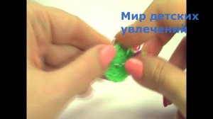 Rainbow Loom Charms. Лумигуруми. Брелок из резинок / Keychain from erasers. Green Planet