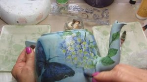 How to Decoupage a Tea Pot Beach themed butterfly