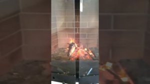 Кирпичная печь с хлебной камерой и камином со стеклянной дверцей. Двухколпаковая печь нашей работы.