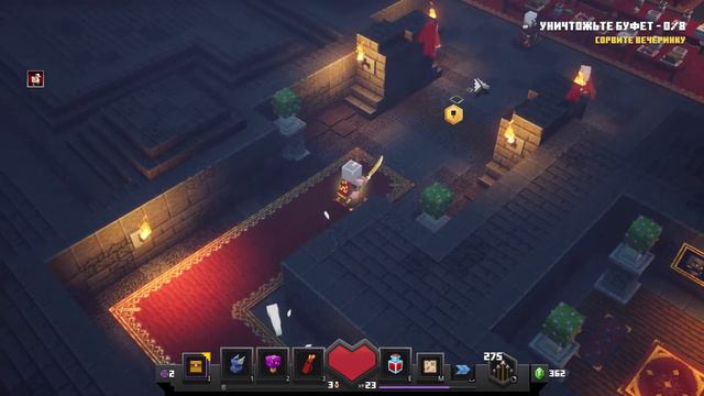 Прохождение Minecraft Dungeons [ПК • 60 FPS] Часть 10 — Залы высокоблочья смотреть онлайн