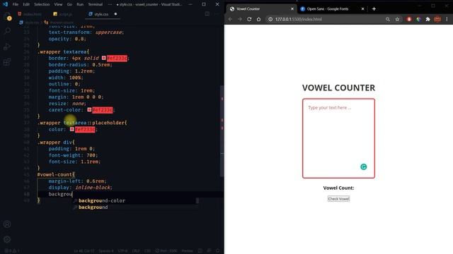 Vowel Counter | Vanilla JS Project