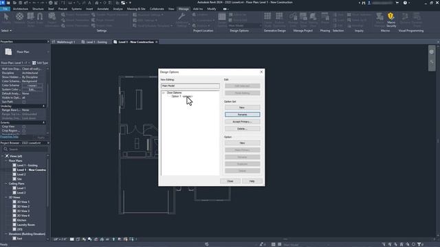 Revit - How Phasing and Design Options Work Together