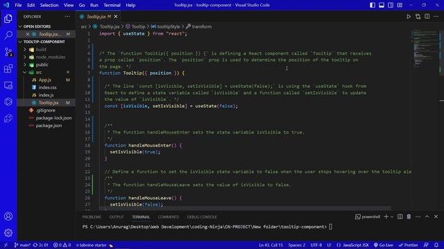 React Tooltip #codingninja