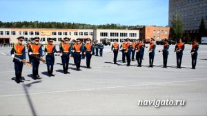 Выступление военного оркестра и роты почетного караула НВВКУ