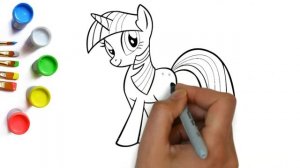 Как нарисовать Май литл пони Искорка, рисунок единорога из мультика my little pony рисунки для дете