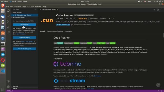 use visual studio code to execute java programs on Ubuntu смотреть онлайн
