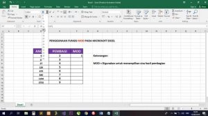 PENGGUNAAN FUNGSI MOD PADA MICROSOFT EXCEL