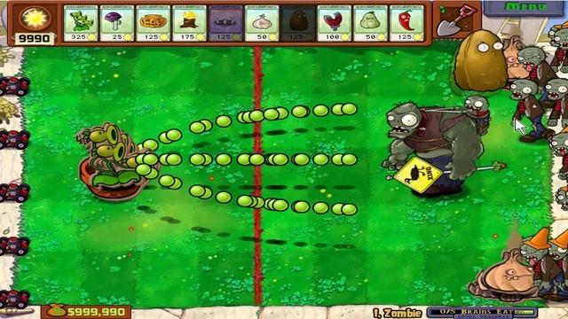 Plants Vs Zombies - 1 Threepeater vs 9999 Gagantuar, Giga-Gargantuar смотреть онлайн