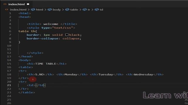 How to create HTML Tables explained in Tamil with CSS | video - 4