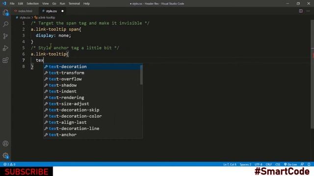 How To Create Tooltip Using CSS | CSS tips and tricks | #SmartCode