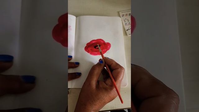 one stroke flowers, easy to make a beautiful flower #shorts #drawing