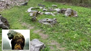 Реликтовый гоминоид выложил камнями вход в ущелье