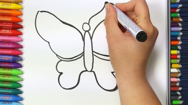 Как нарисовать клубника и бабочка | Раскраски детей HD | Рисование и окраска | Рисование для детей смотреть онлайн