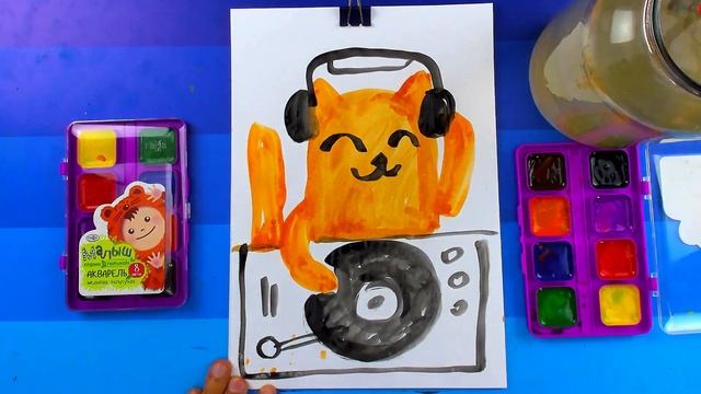 КОТ - ДИДЖЕЙ урок рисования от РыбаКит смотреть онлайн