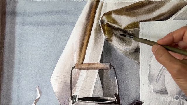 Рисуем драпировку в натюрморте акварелью смотреть онлайн