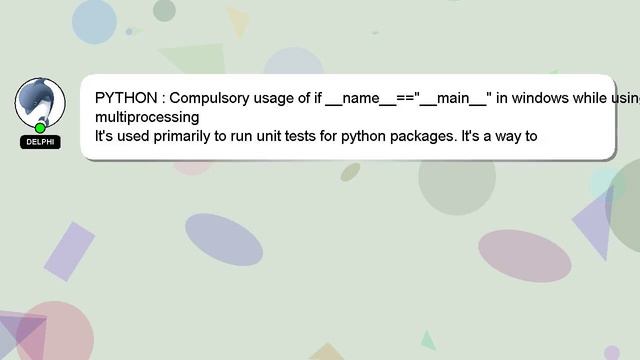 PYTHON : Compulsory usage of if __name__=="__main__" in windows while using multiprocessing смотреть онлайн