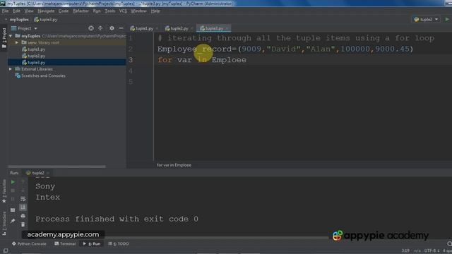 Iterating through a Tuple - Lesson 32