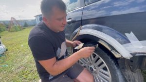 Покраска локально переходом в первый раз/ Больные места кузова форд фокус 2/ Краскопульт R3100