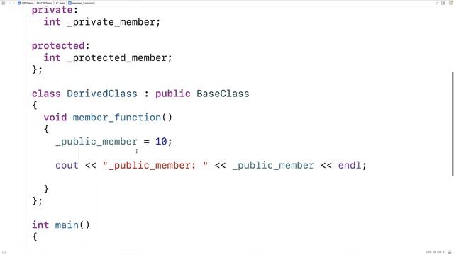 Protected Class Members | C++ Tutorial смотреть онлайн