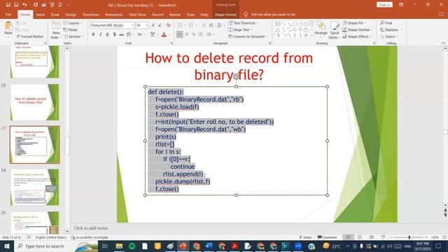 How to delete data from binary file | class 12 computer science | cbse class 12 python