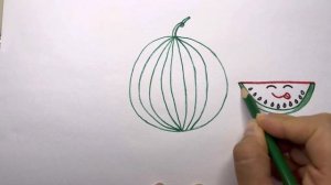 КАК ЛЕГКО НАРИСОВАТЬ МИЛЫЙ АРБУЗ? РИСУЕМ АРБУЗ! HOW TO DRAW THE CUTE WATERMELON ??