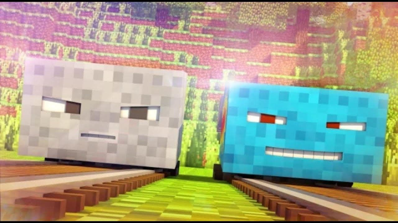 Вагонетки (Minecarts) в Майнкрафт на русском мультфильм анимация.