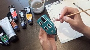 Роспись КАМНЯ акриловыми красками/ Домик/ STONE painting with acrylic paints/ Lodge