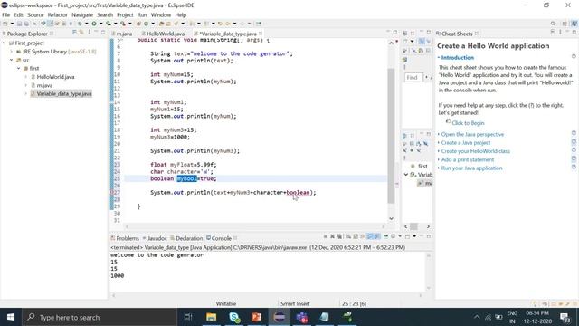 what are the variables and data types in java  | Java tutorial for beginners | #3