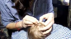 Прошивка волос кукле реборн (закручивание макушки)